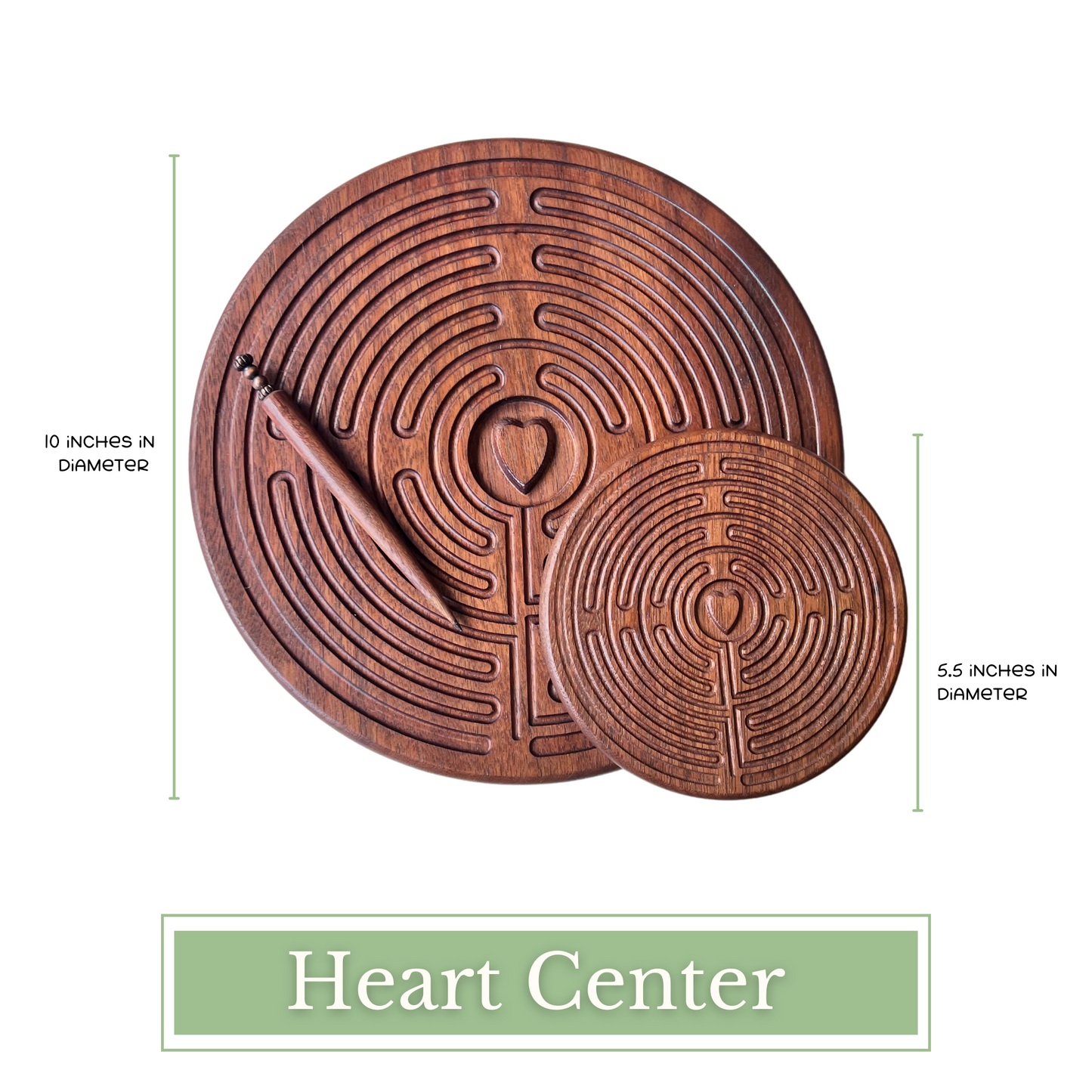 Walnut Wood Prayer Labyrinth with Stylus | Great for Meditation Practice, Sensory Play, Spiritual Awakening | Chartres Labyrinth