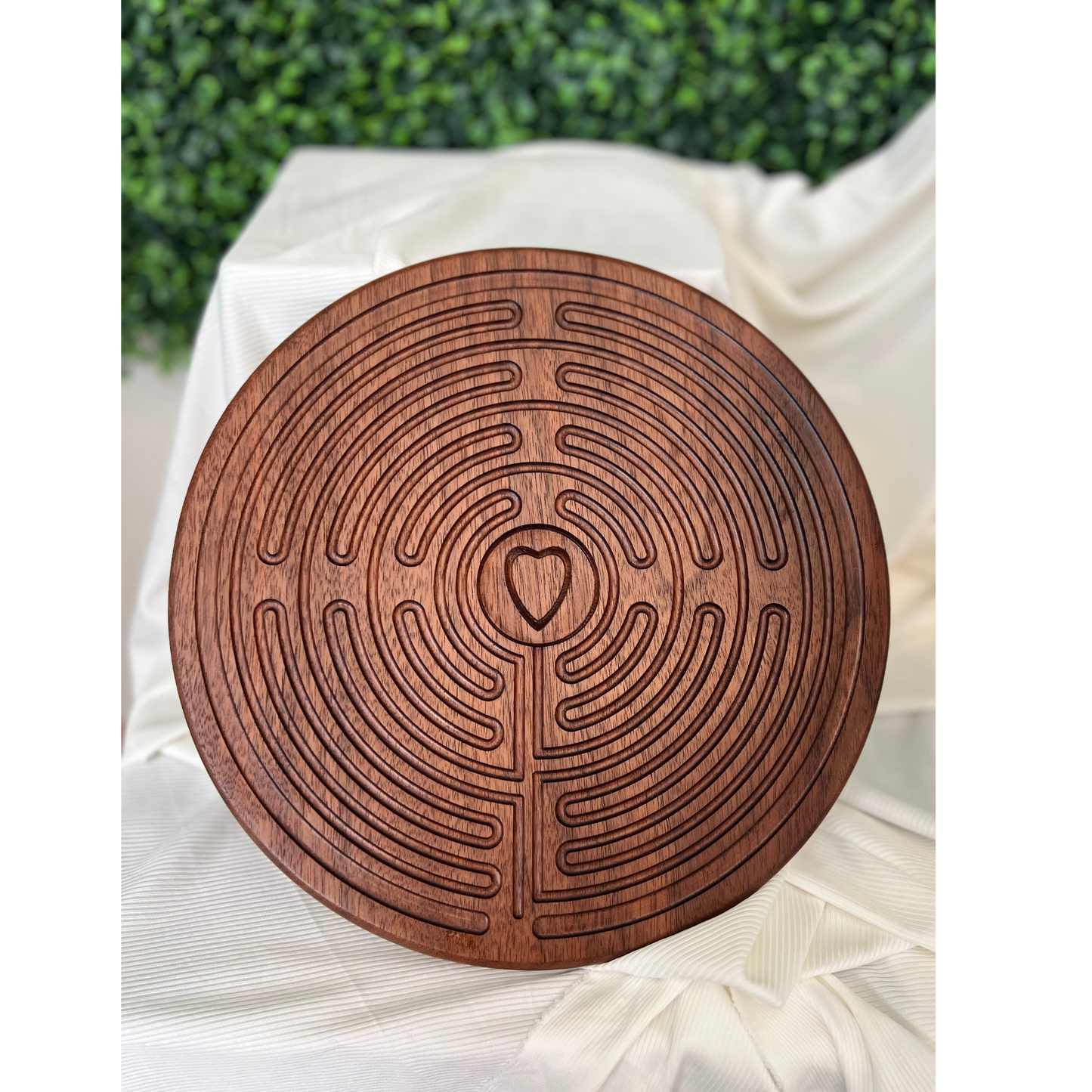 Walnut Wood Labyrinth with Stylus | Great for Meditation Practice, Sensory Play, Spiritual Awakening | Chartres Labyrinth