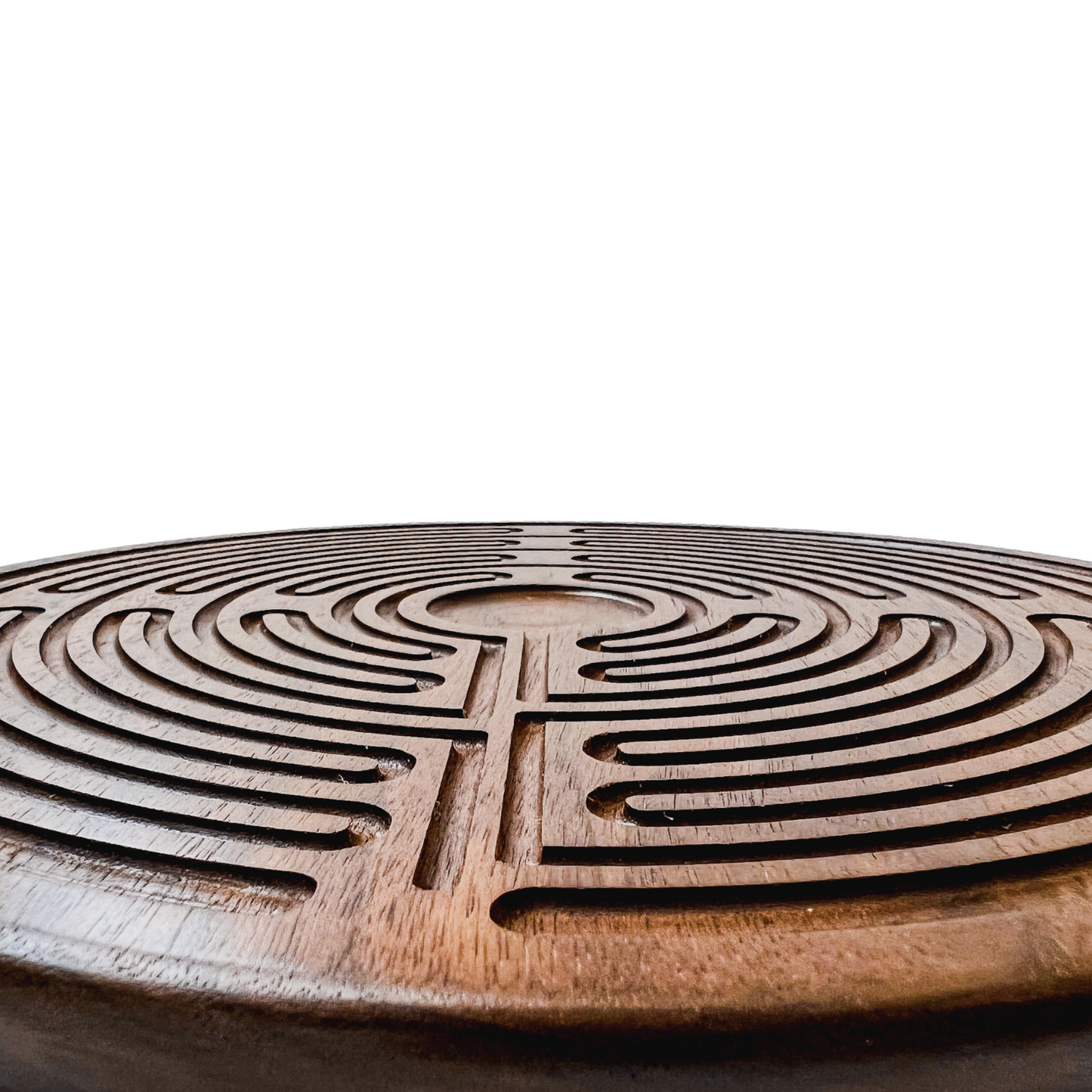 Walnut Wood Labyrinth with Stylus | Great for Meditation Practice, Sensory Play, Spiritual Awakening | Chartres Labyrinth