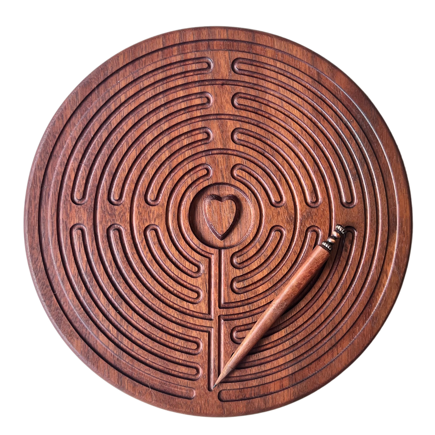 Walnut Wood Prayer Labyrinth with Stylus | Great for Meditation Practice, Sensory Play, Spiritual Awakening | Chartres Labyrinth