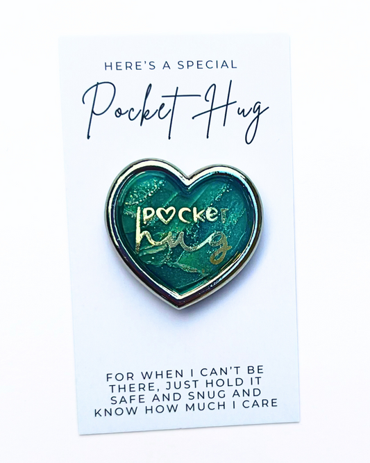 Pocket Hug Heart – Small Gift of Encouragement, Miss You Gift, Thinking of You Token, Resin Keepsake, Friendship Gift, Anxiety Support