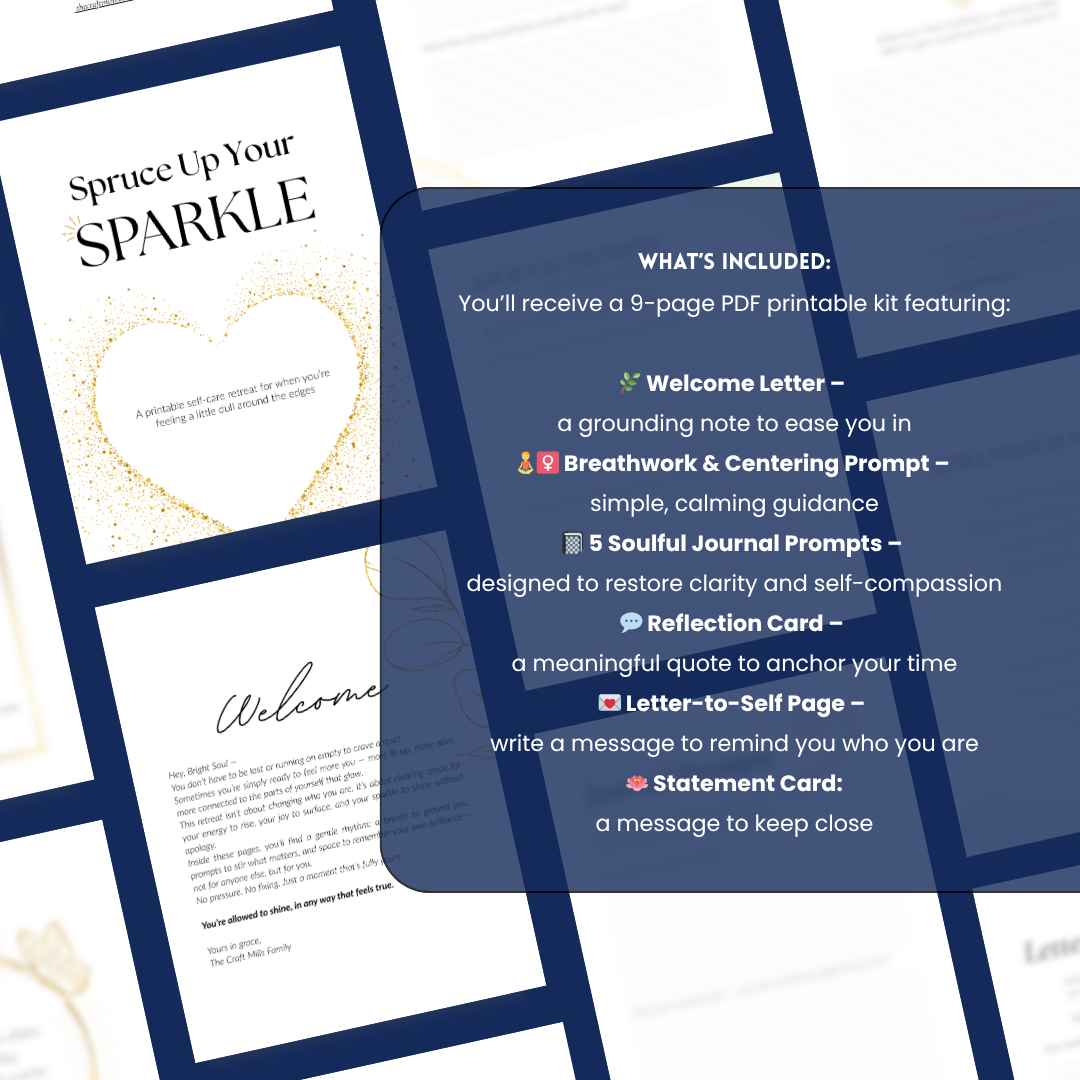 Spruce Up Your Sparkle | Printable Self-Care Retreat Kit for Women | Confidence, Clarity & Joy