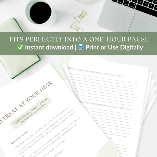 Printable Self-Care Retreat for Women | Digital Reflection Journal with Guided Prompts & Affirmations