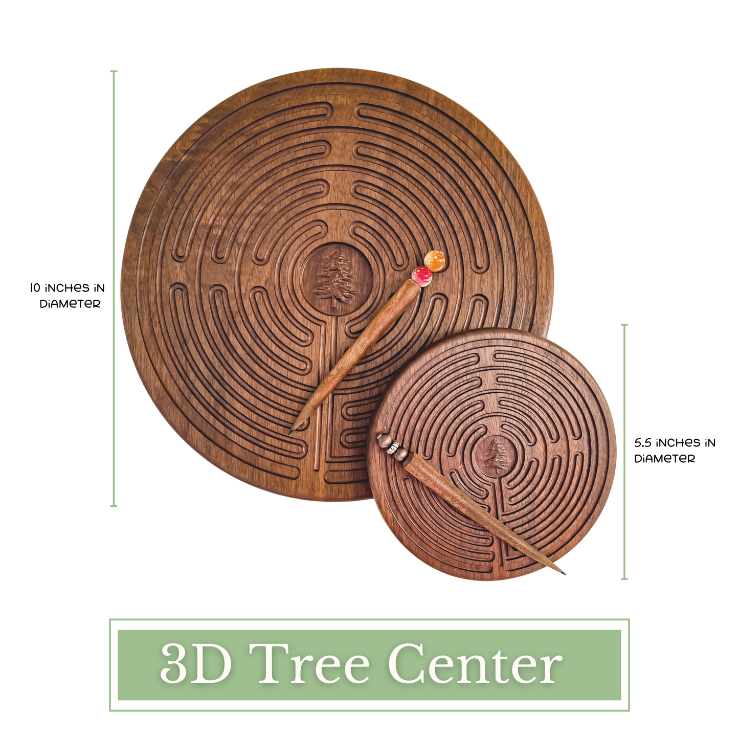 Walnut Wood Labyrinth with Stylus | Great for Meditation Practice, Sensory Play, Spiritual Awakening | Chartres Labyrinth