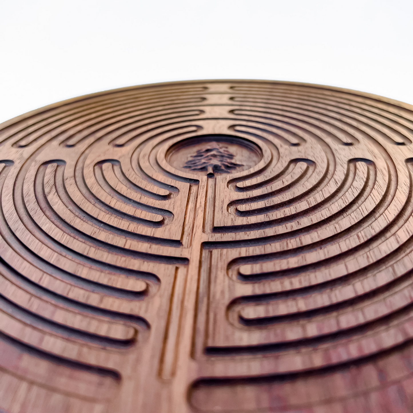 Walnut Wood Labyrinth with Stylus | Great for Meditation Practice, Sensory Play, Spiritual Awakening | Chartres Labyrinth