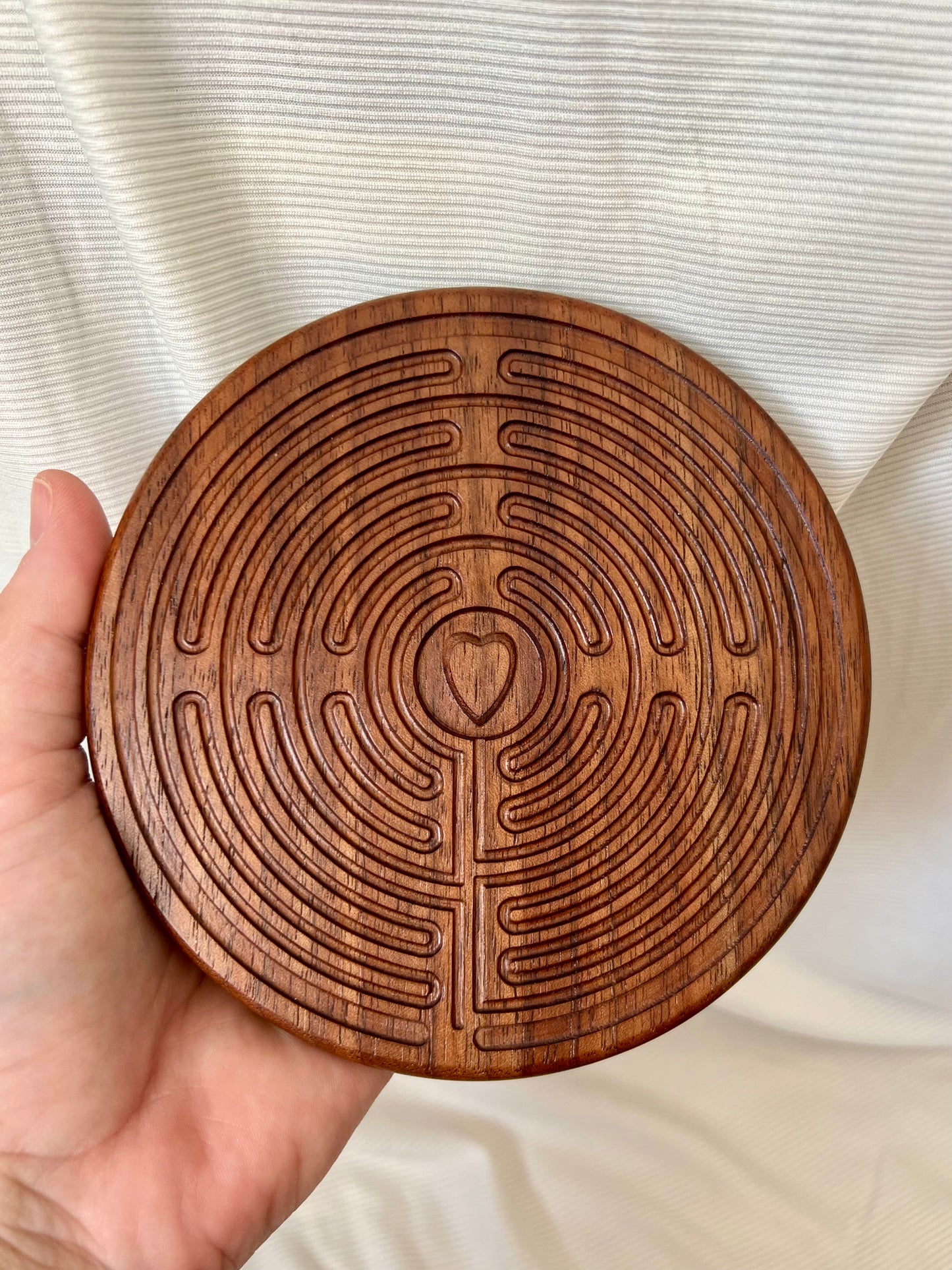 Walnut Wood Labyrinth with Stylus | Great for Meditation Practice, Sensory Play, Spiritual Awakening | Chartres Labyrinth