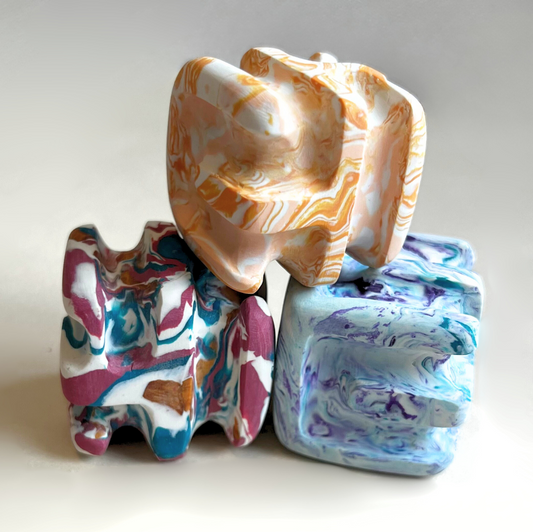 Finger Labyrinth Meditation Cube | Polymer Clay Prayer Block | Inspired by the Chartres Labyrinth and Cretan Labyrinth | Palm Labyrinth Cube