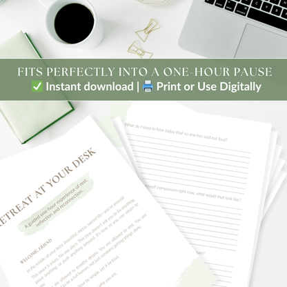 Printable Self-Care Retreat for Women | Digital Reflection Journal with Guided Prompts & Affirmations